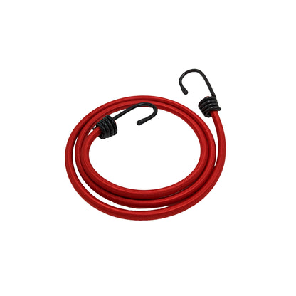 OVERLANDER BUNGEE - Marine-grade Nylon Bungee cord with two Plastic-coated Metal Spring Hooks (Red, 4-Pack)